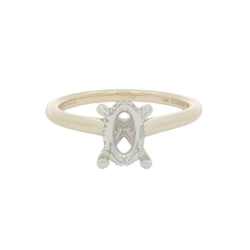 14k Yellow Gold Hidden Halo Engagement Ring