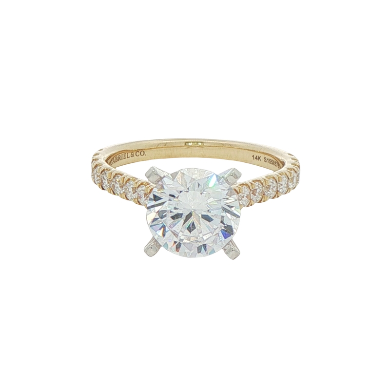 14k Two-tone Pave Engagement Ring
