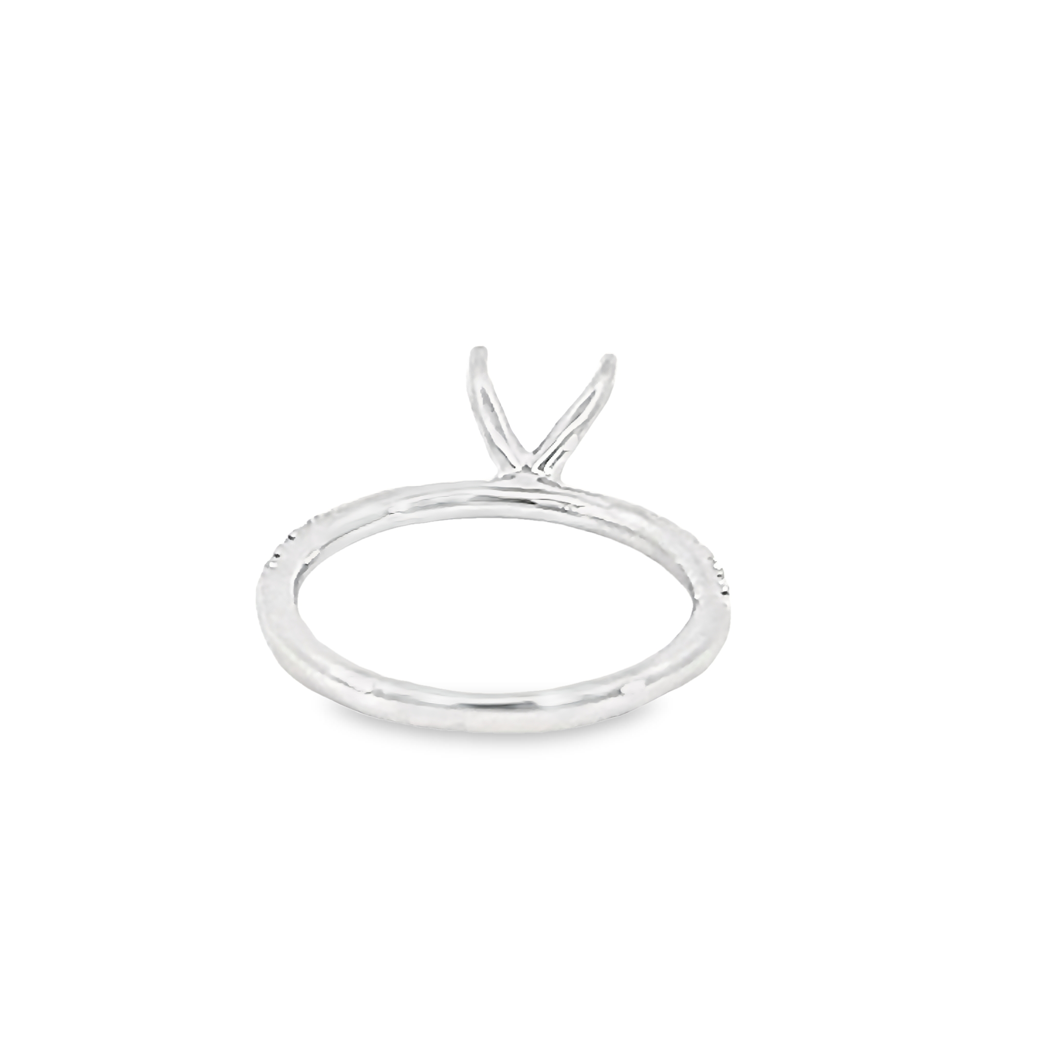 Lady's White Platinum Prong/classic/pave Ring Size 6 18 = 0.22tw Round Brilliant G Vs Diamonds