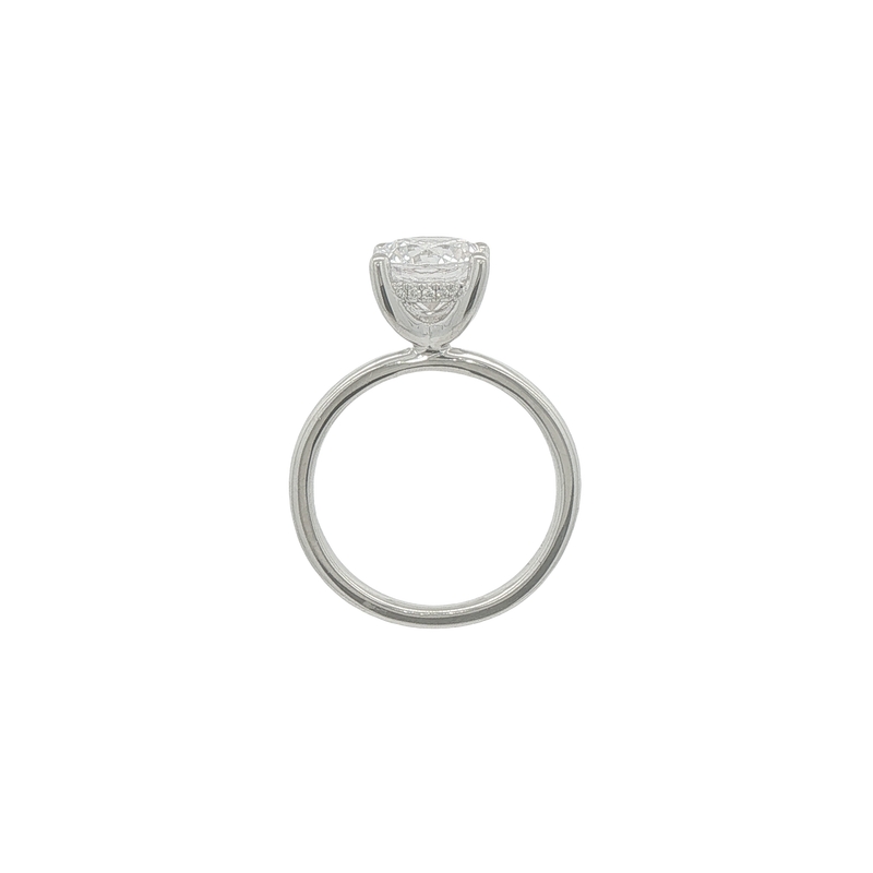 Lady's White Platinum Solitaire Small Accents Ring Size 6.5 Weight 4 20 = 0.06twt Round Brilliant G Si Diamonds