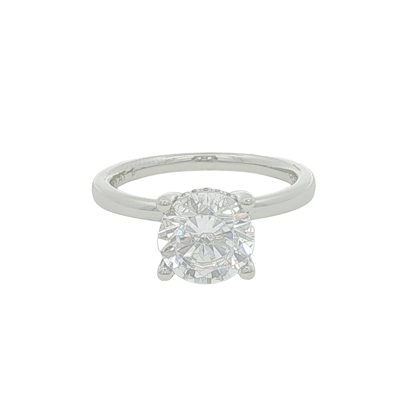Lady's White Platinum Solitaire Small Accents Ring Size 6.5 Weight 4 20 = 0.06twt Round Brilliant G Si Diamonds