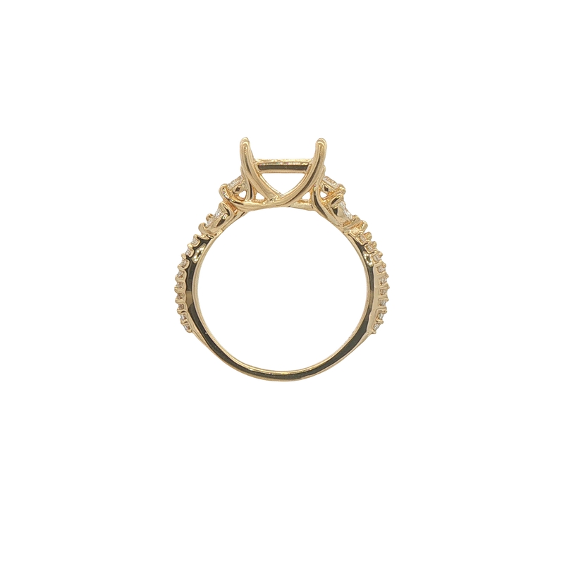 18k Yellow Gold Semi Mount Engagement Setting