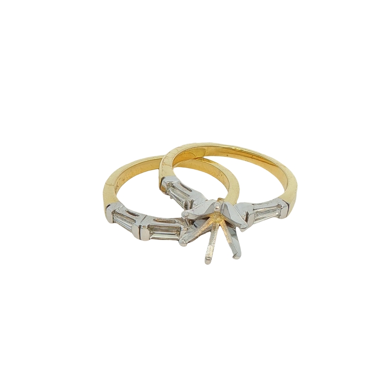 18k Yellow Gold And Platinum Diamond Engagement Ring