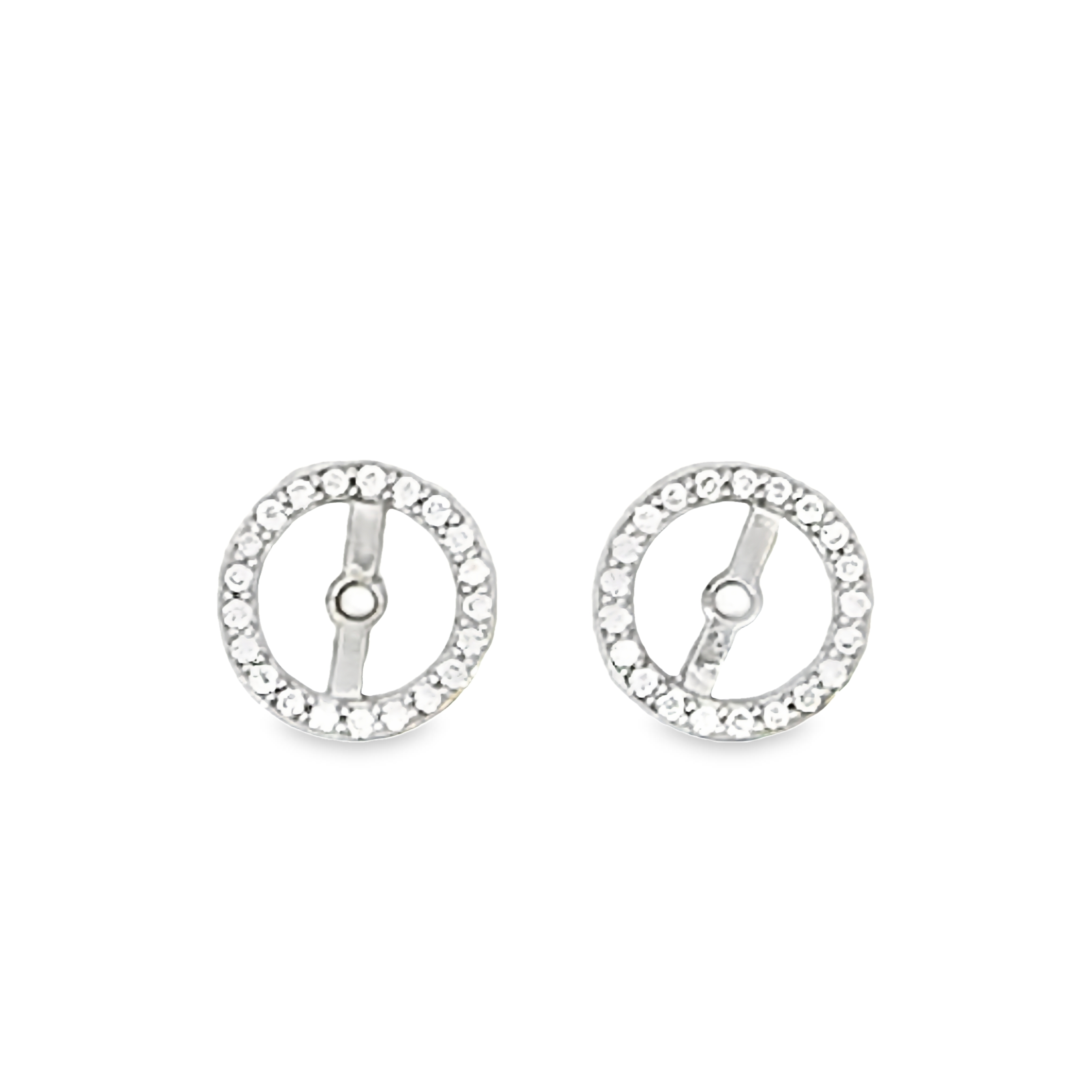Platinum Diamond Halo Earring Jackets
