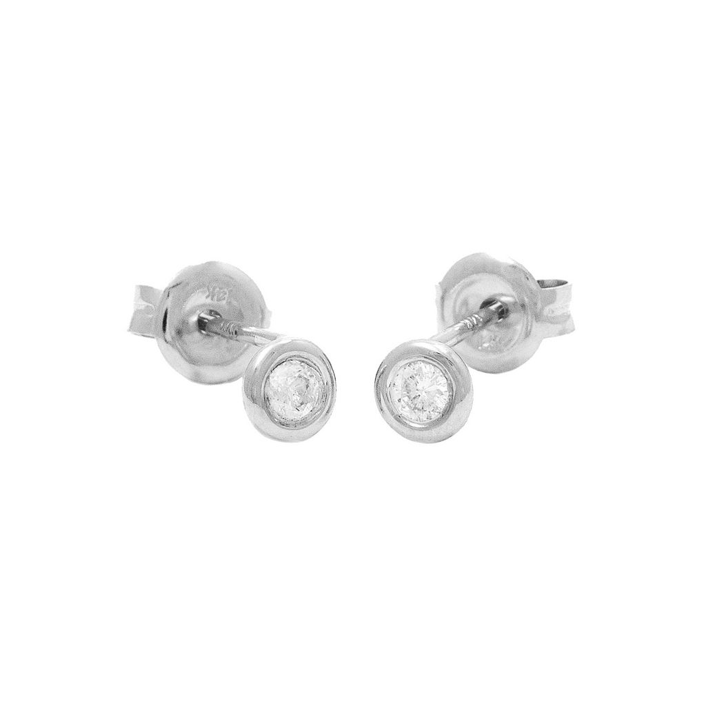14k White Gold Diamond Stud Earrings