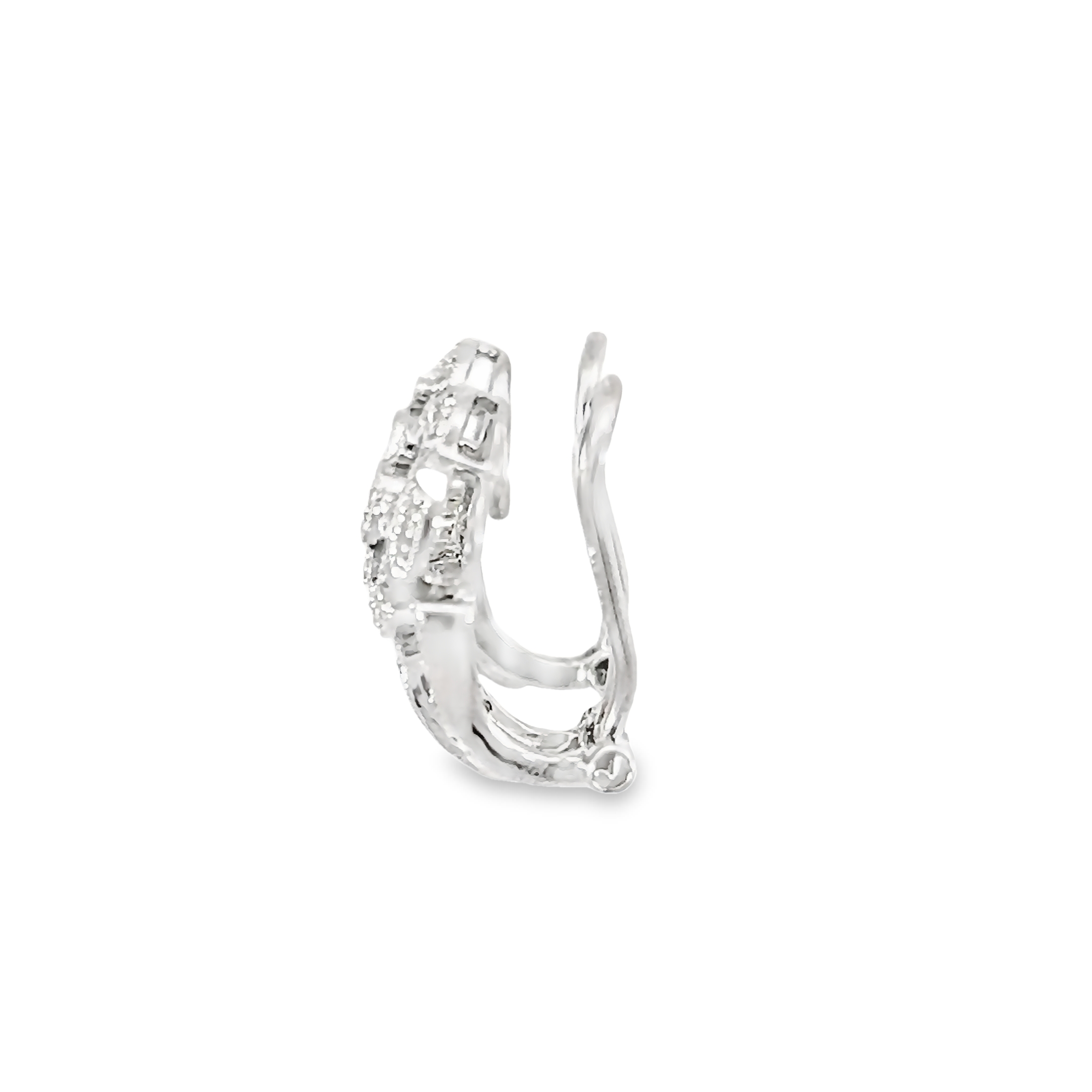 14k White Gold Vintage Clip On Earrings