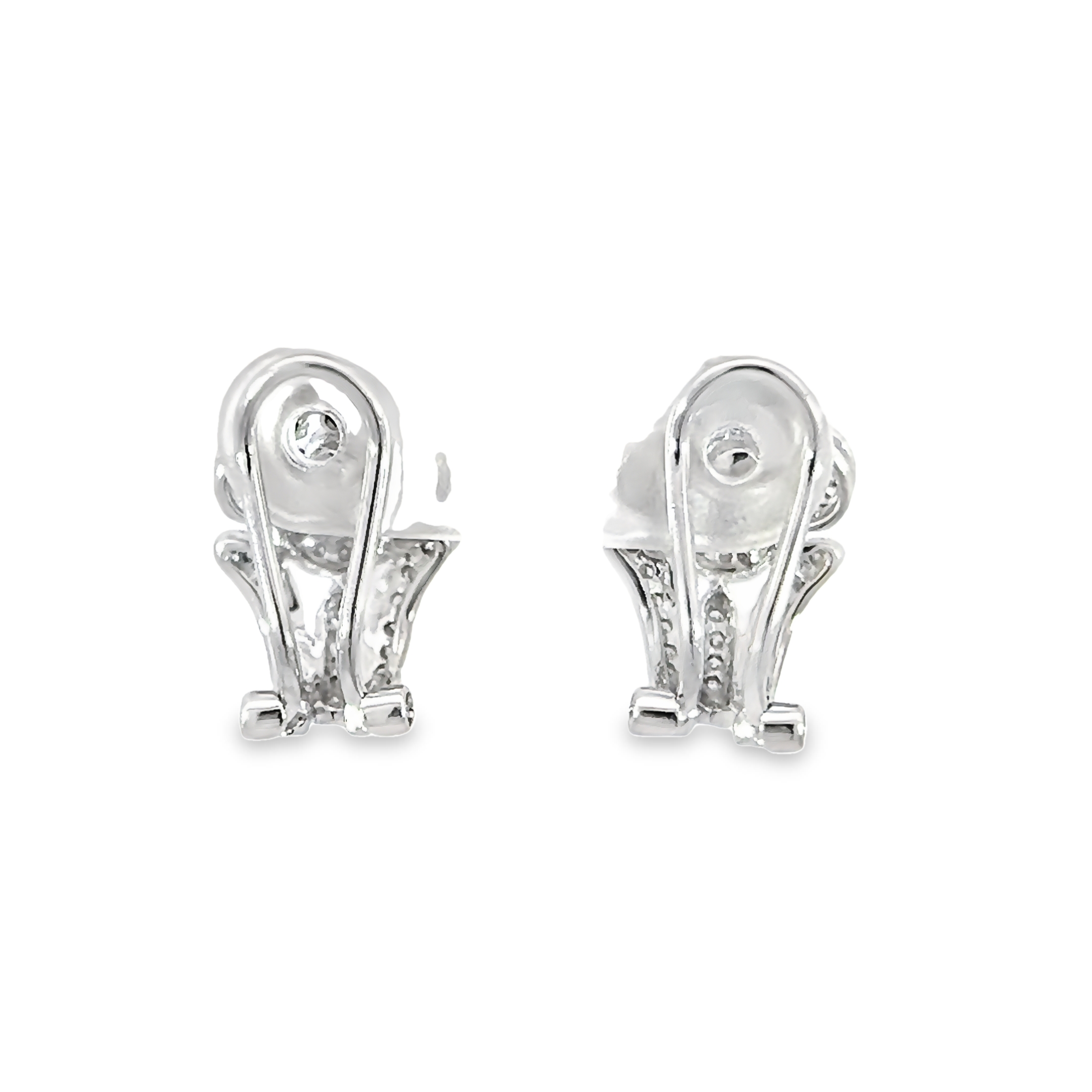 14k White Gold Vintage Clip On Earrings