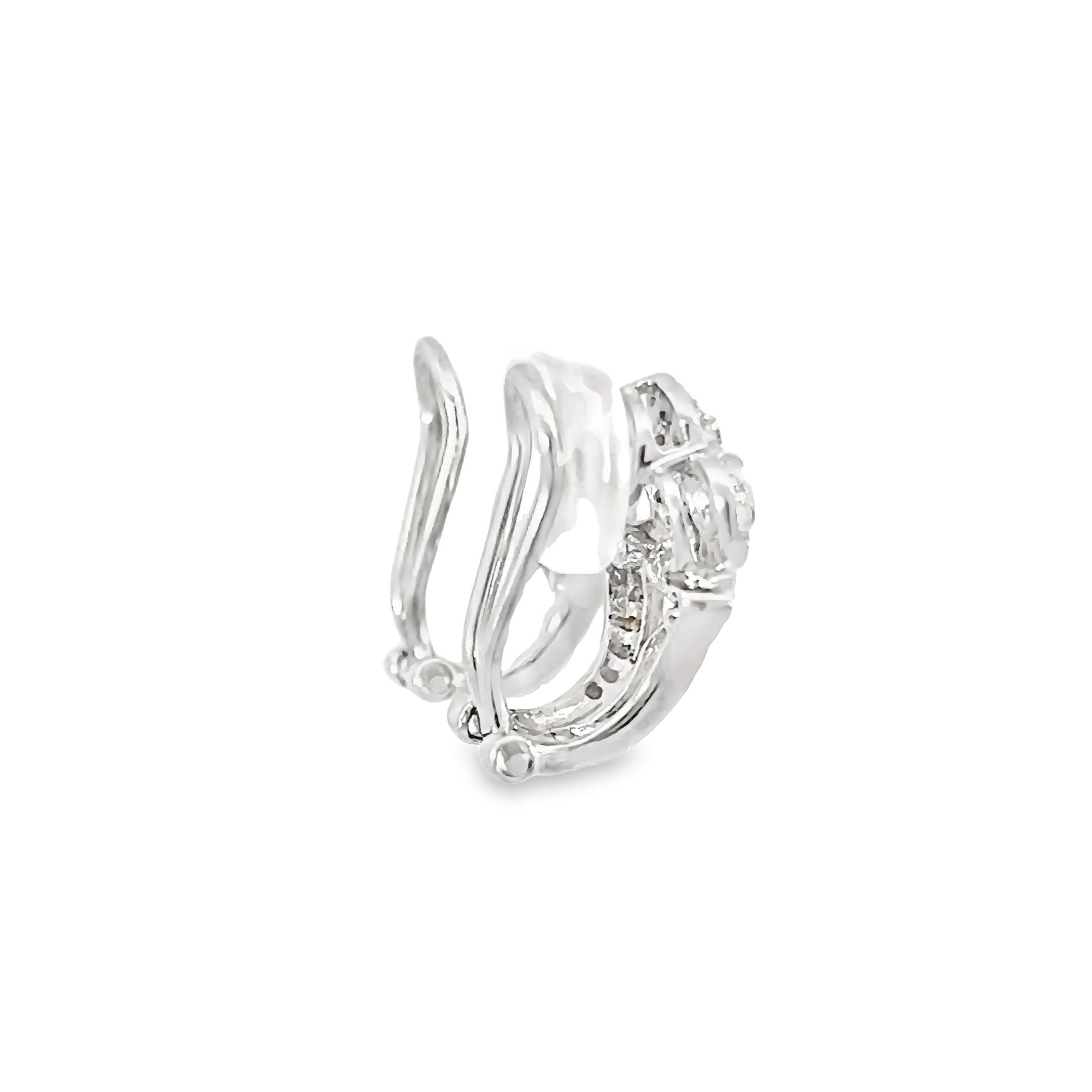 14k White Gold Vintage Clip On Earrings