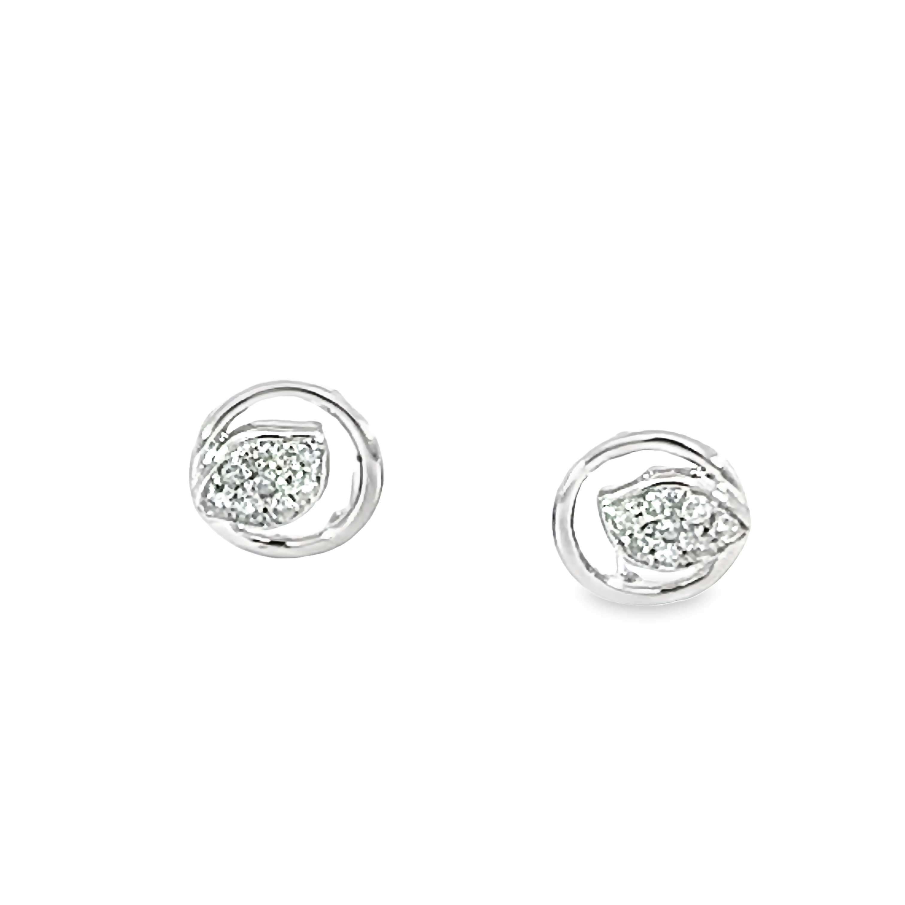 14k White Gold Diamond Earrings