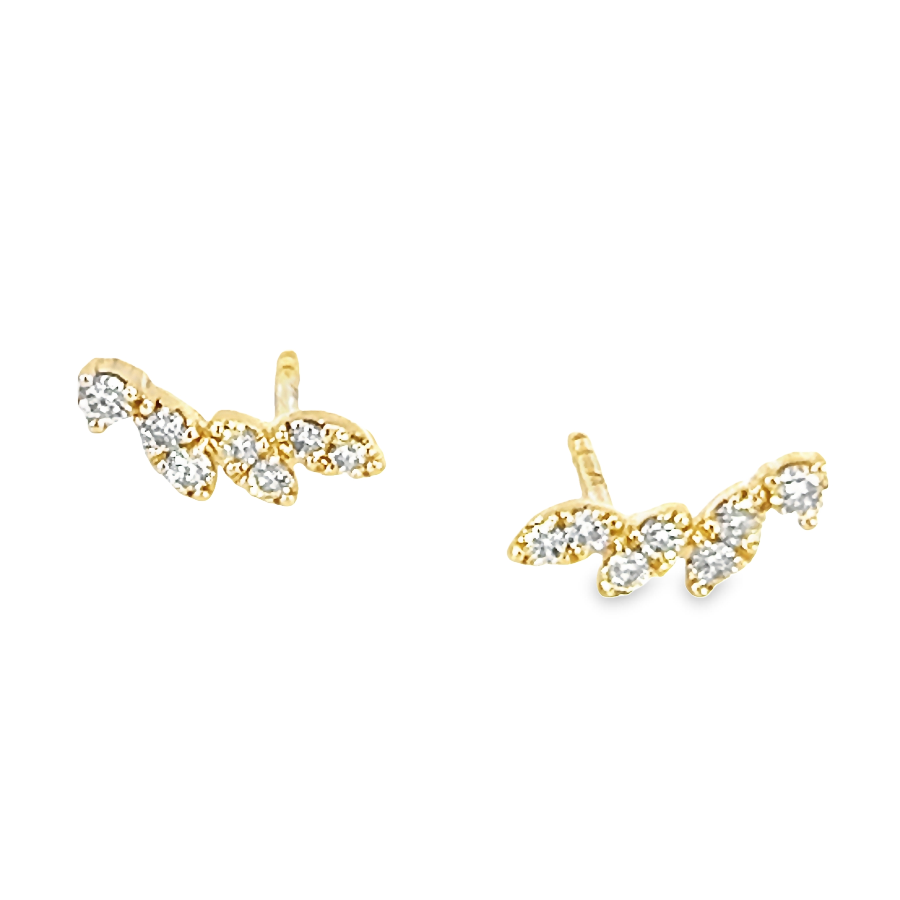 14k Yellow Gold Climber Studs