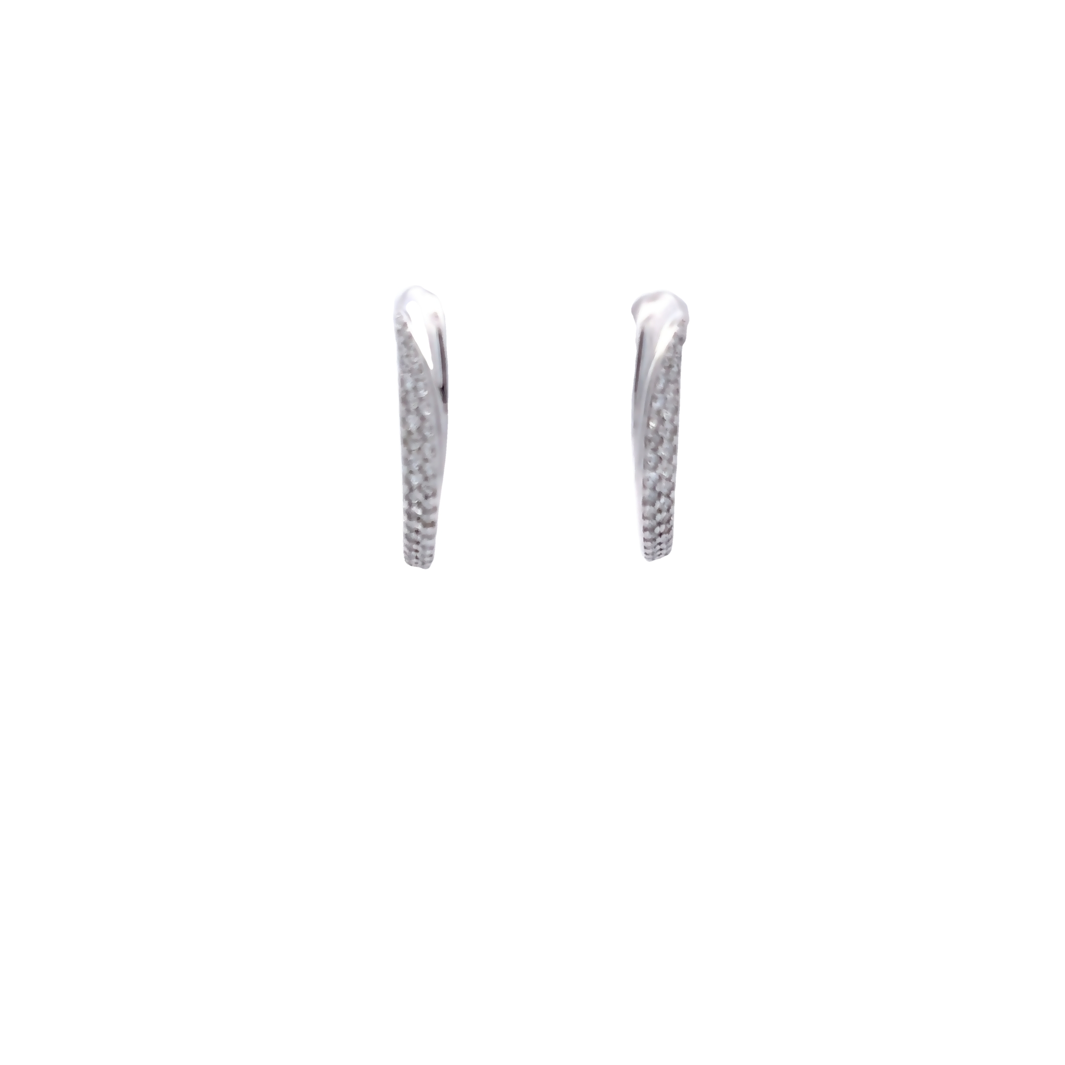 14 Karat white gold earrings with 80=0.47 total weight round brilliant G SI Diamonds