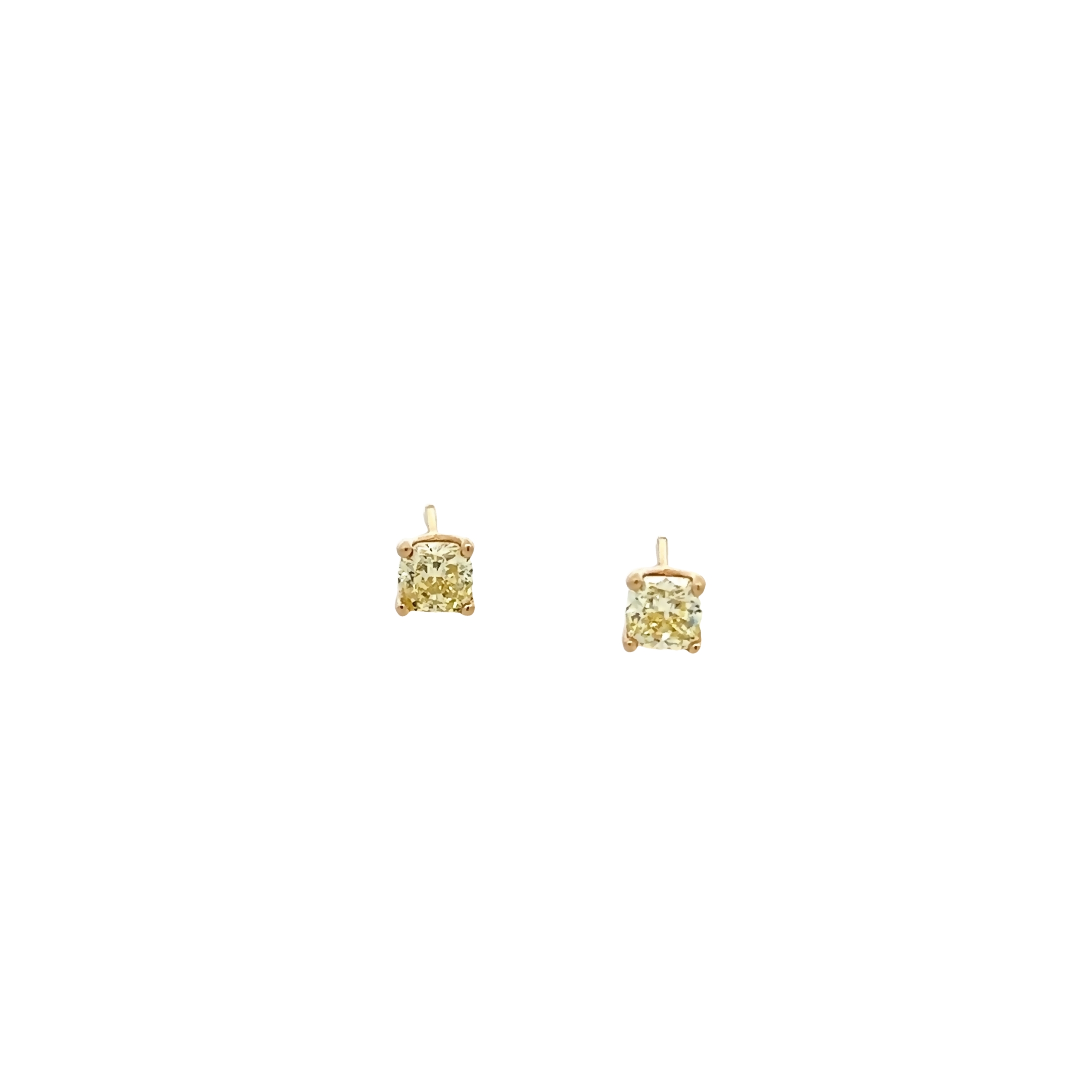 14k Yellow Gold Fancy Diamond Studs