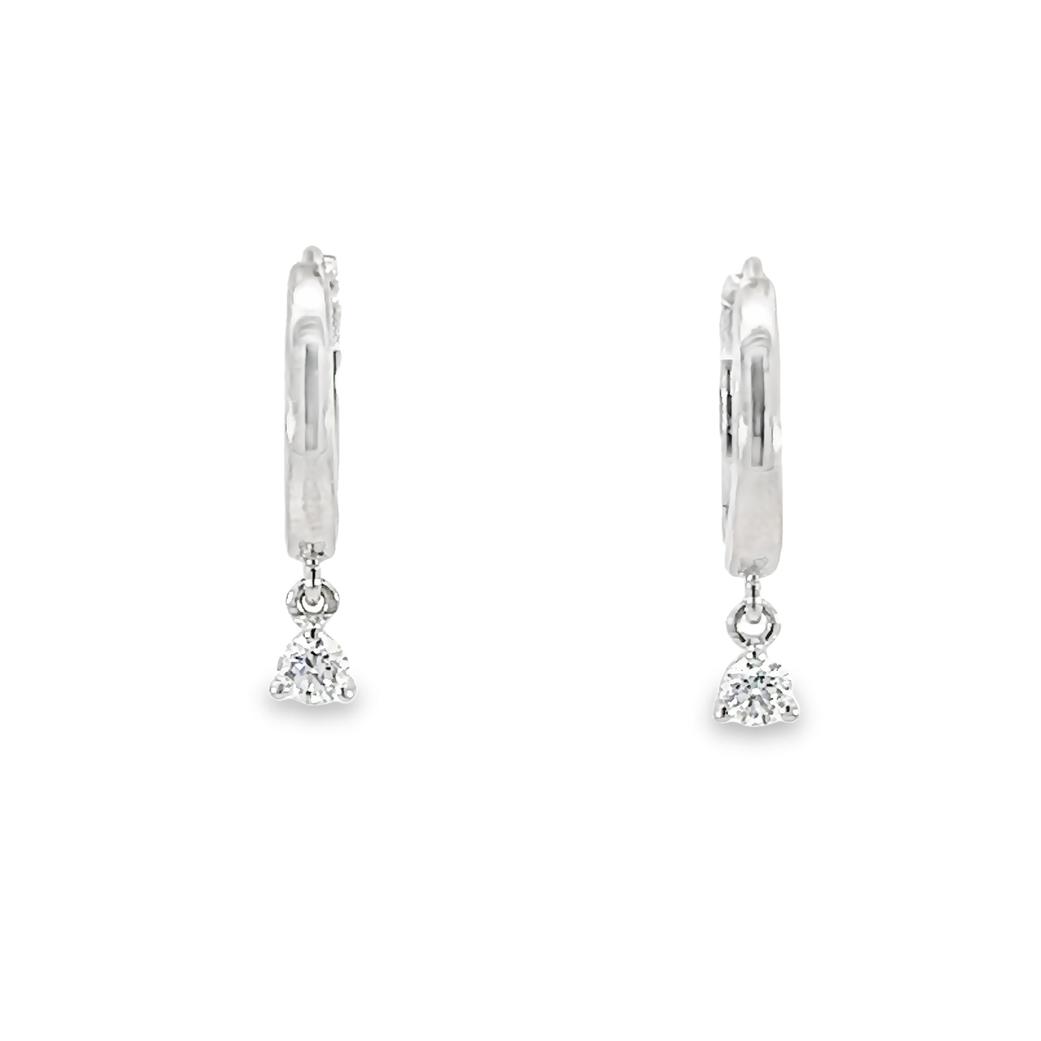 14k White Gold Diamond Drop Earrings