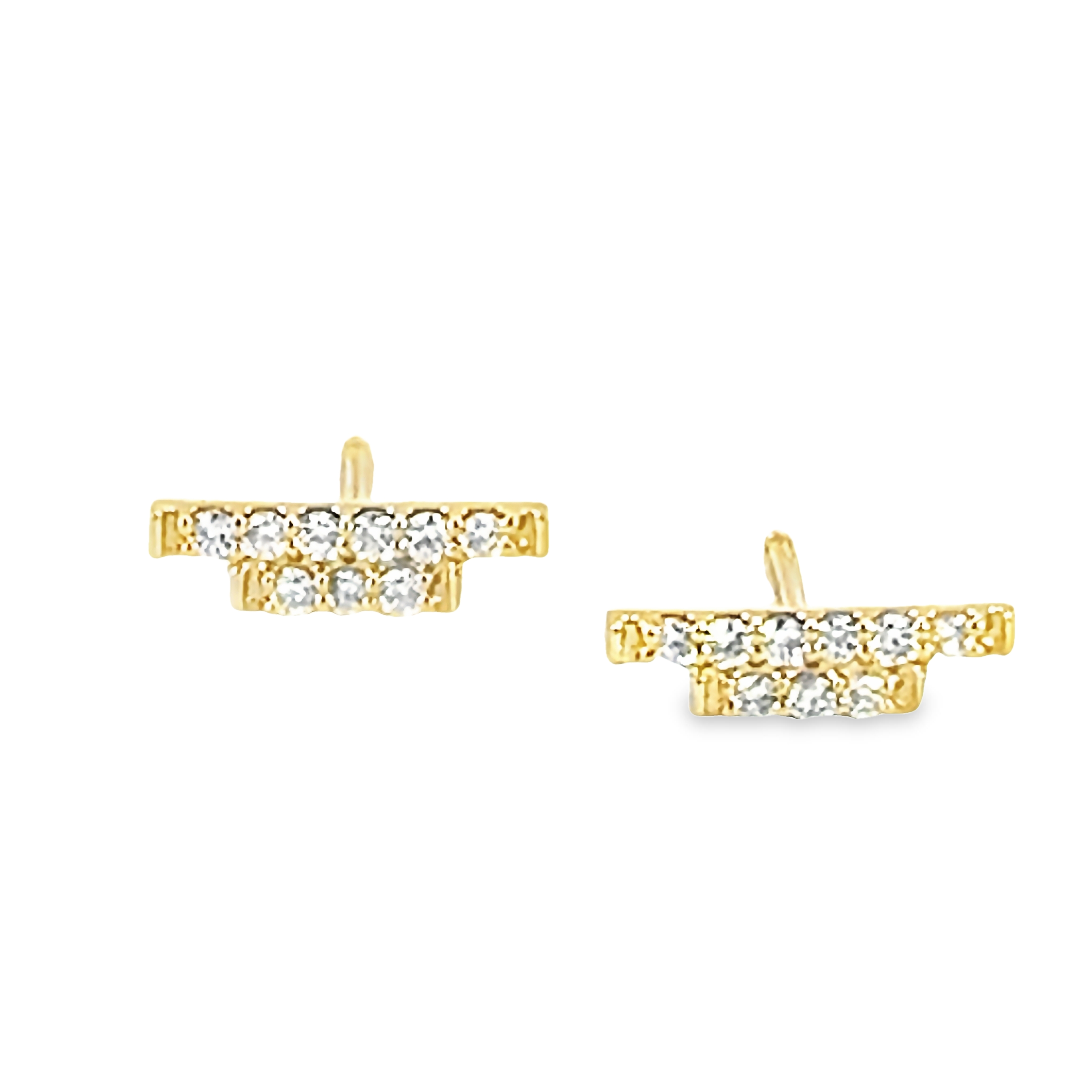 14k Yellow Gold Unique Diamond Earrings