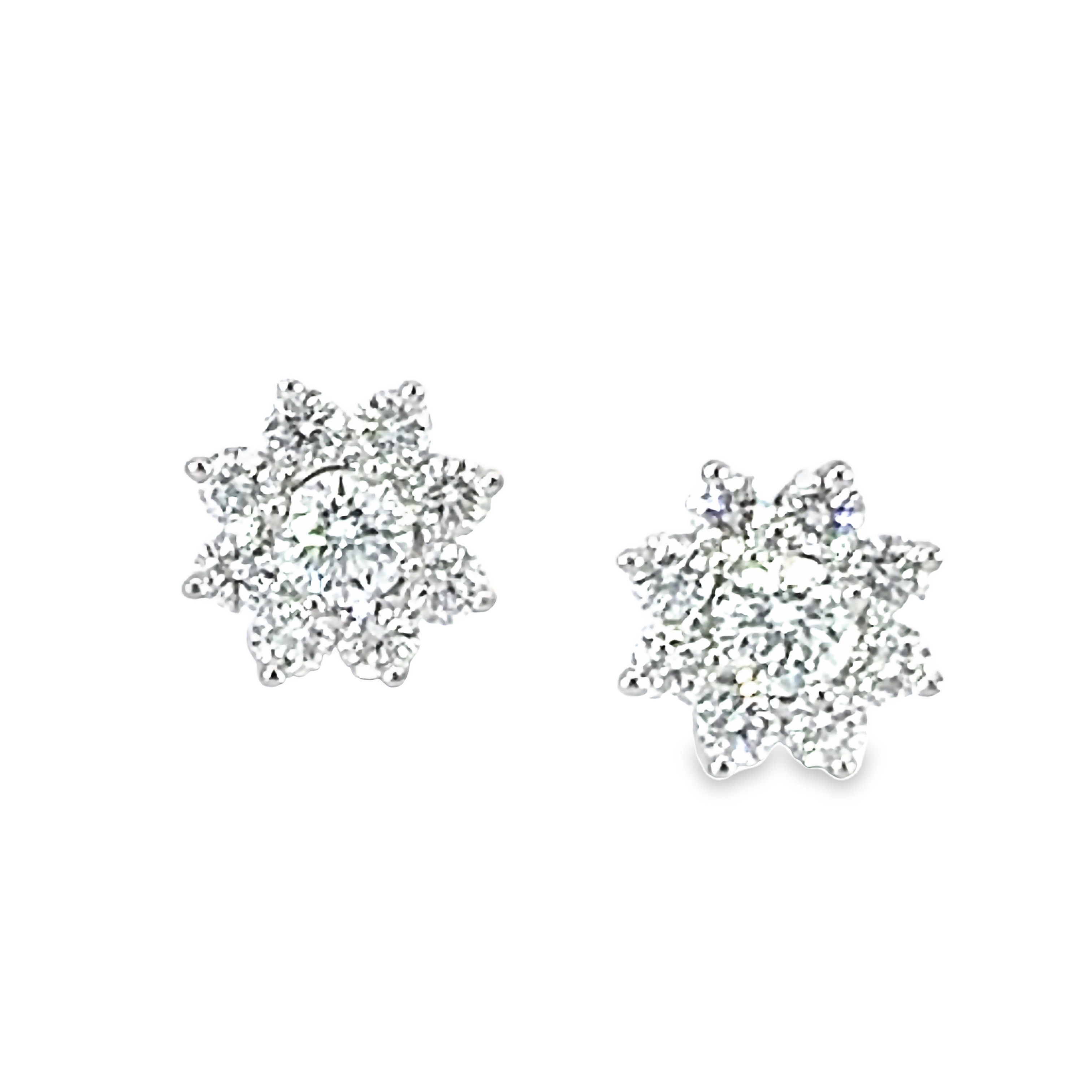 14k White Gold Diamond Stud Earrings