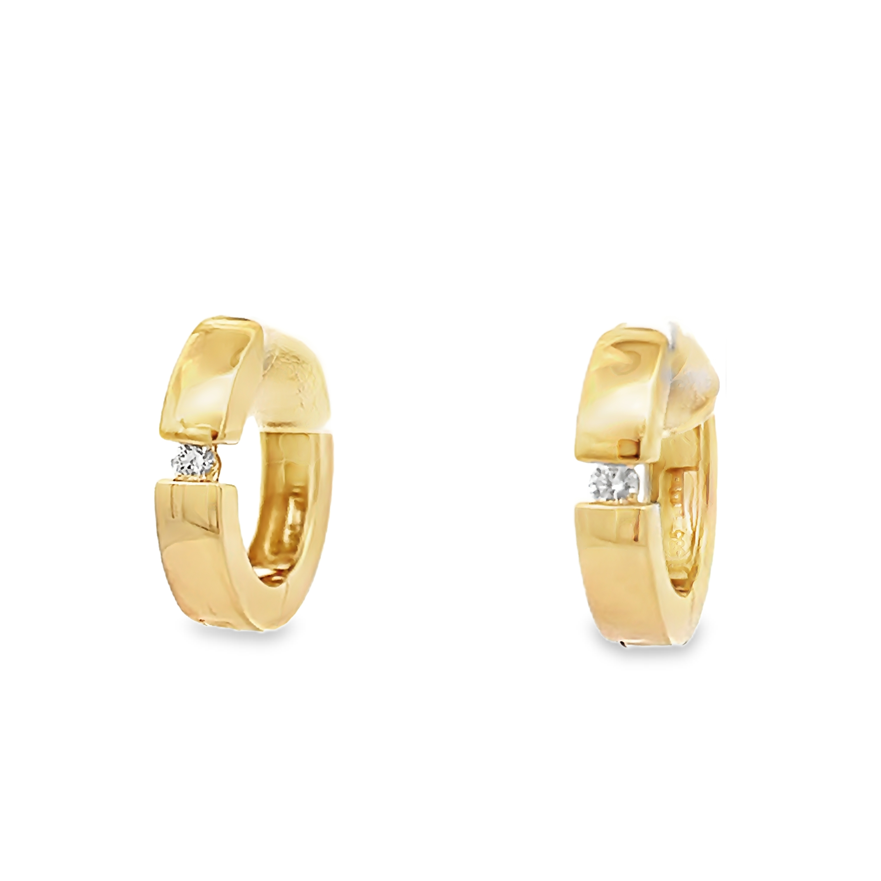 14k Yellow Gold Diamond Earrings