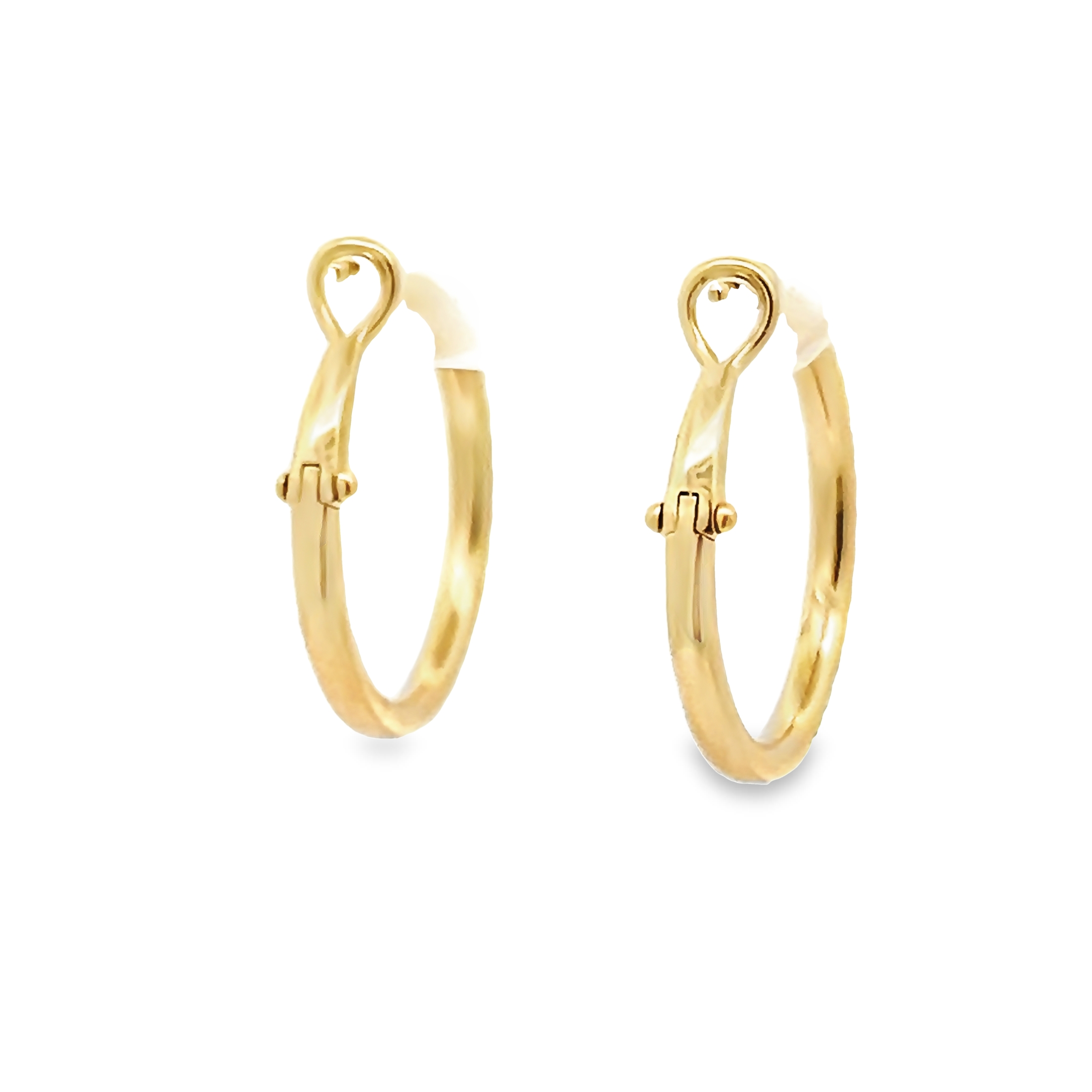 14k Yellow Gold Diamond Hoop Earrings