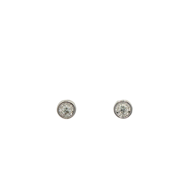 14k White Gold Diamond Stud Earrings