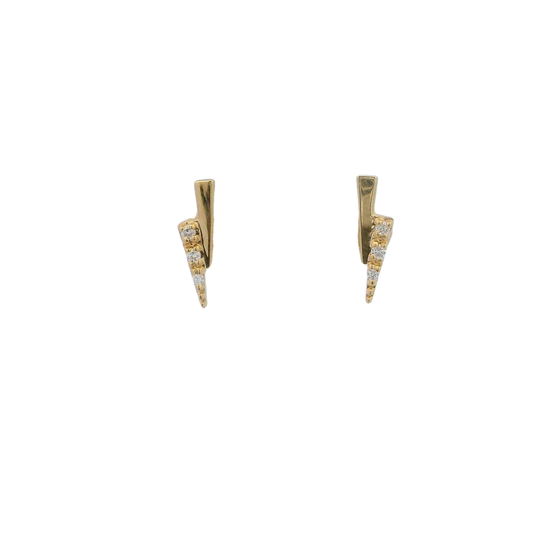 14k Yellow Gold Diamond-accented Studs