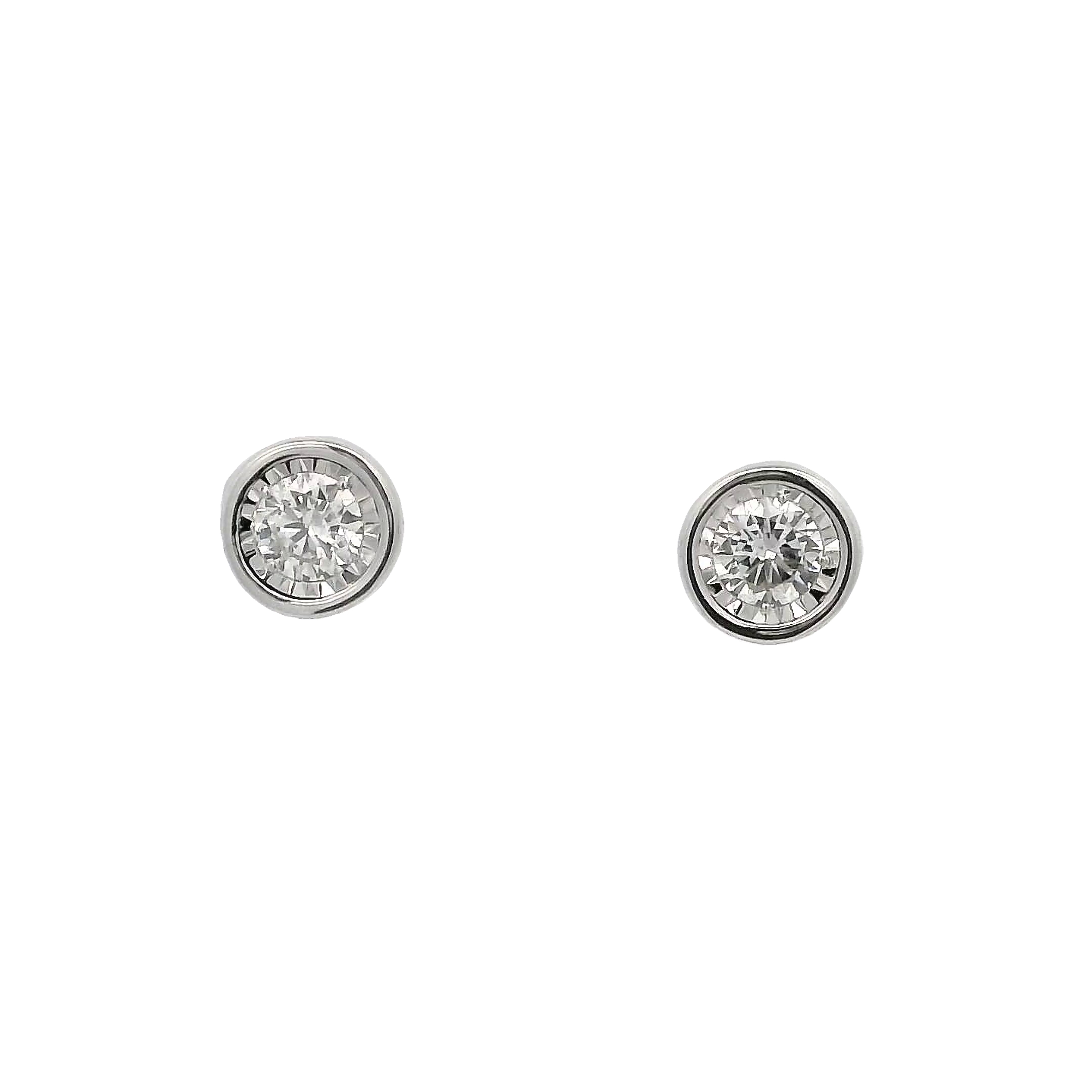 14k White Gold Diamond Stud Earrings