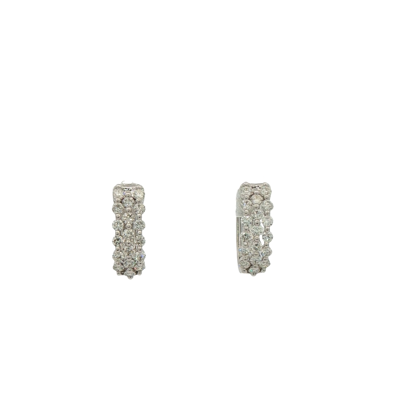 18k White Gold Diamond Huggie Earrings