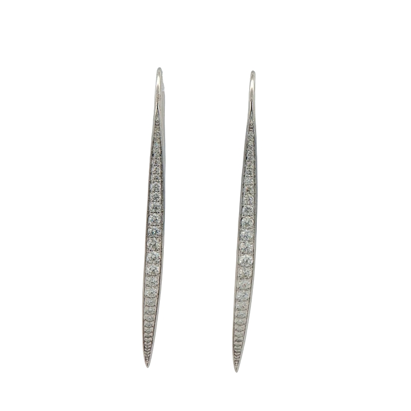 18k White Gold Diamond Free Form Earrings