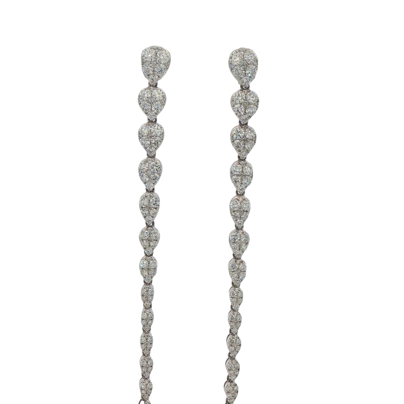 18k White Gold Diamond Statement Earrings