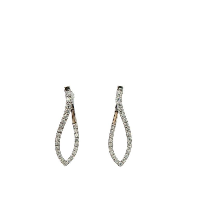 18k White Gold Diamond Free Form Earrings