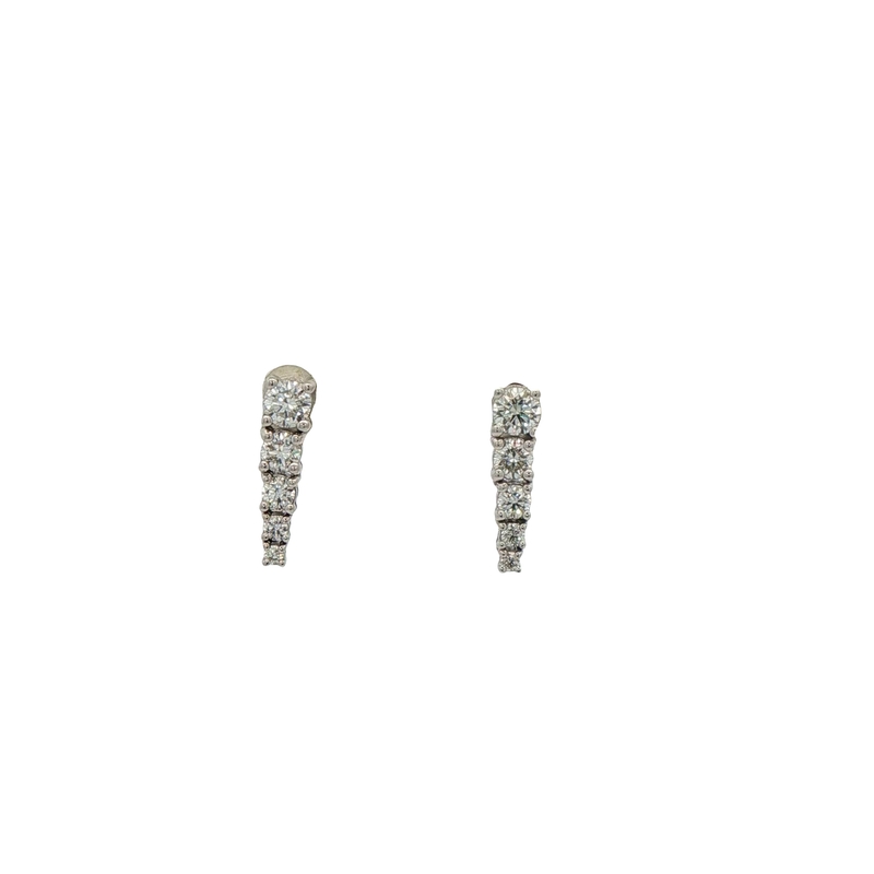 18k White Gold Diamond Dangle Earrings