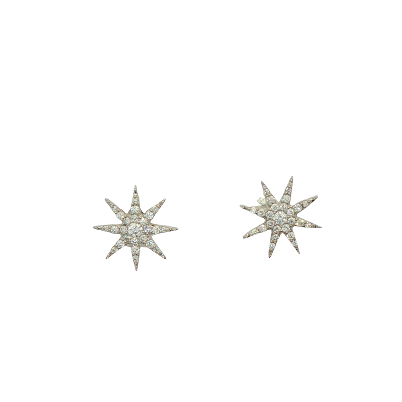 14k White Gold Diamond Earrings