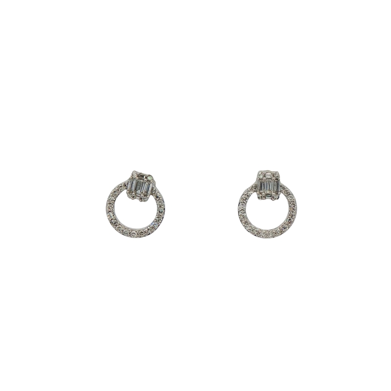 14k White Gold Diamond Stud Earrings