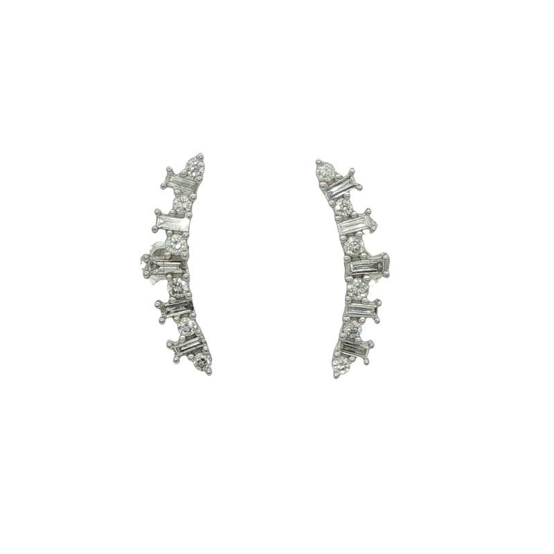 14k White Gold Diamond Stud Earrings