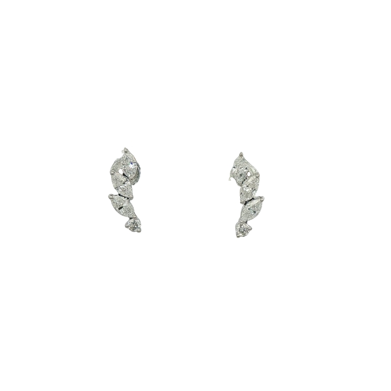 14k White Gold Diamond Earrings