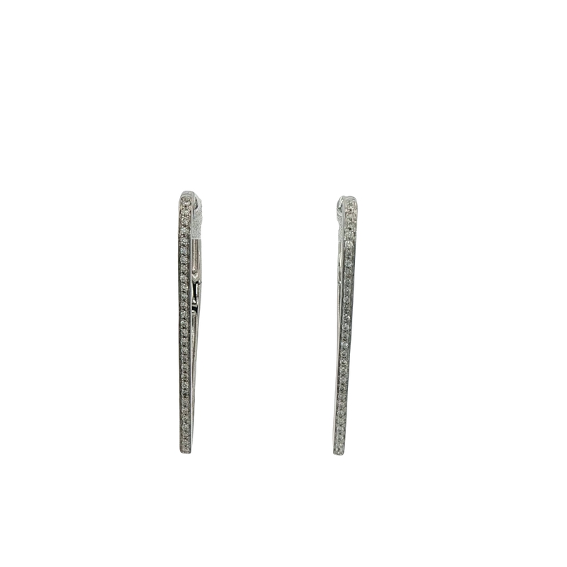 14k White Gold Modern Diamond Earrings