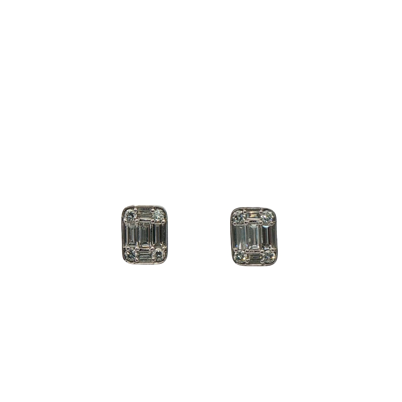 14k White Gold Diamond Earrings