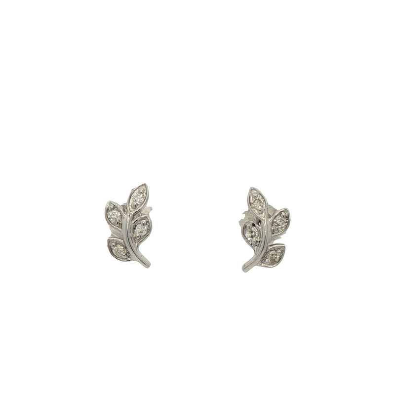 14k White Gold Diamond Earrings