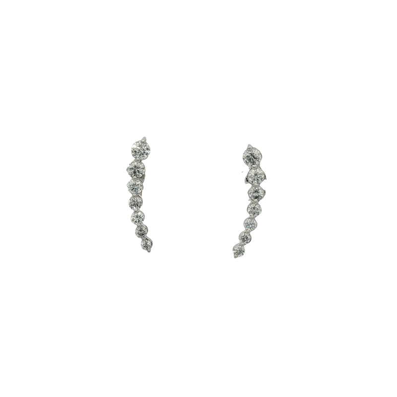 14k White Gold Diamond Stud Earrings