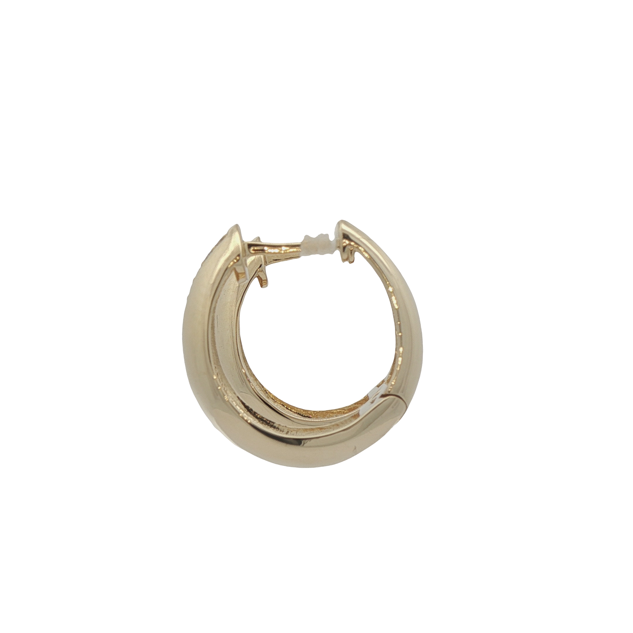 14k Yellow Gold Wide Diamond Hoop Earrings
