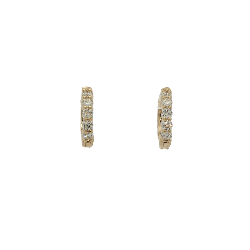 14k Yellow Gold Diamond Hoop Earrings