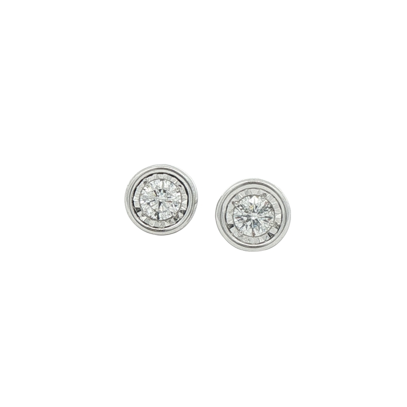 14k White Gold Diamond Stud Earrings