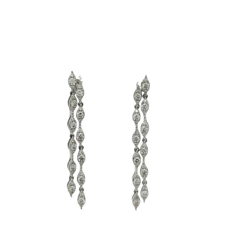 14k White Gold Diamond Statement Earrings
