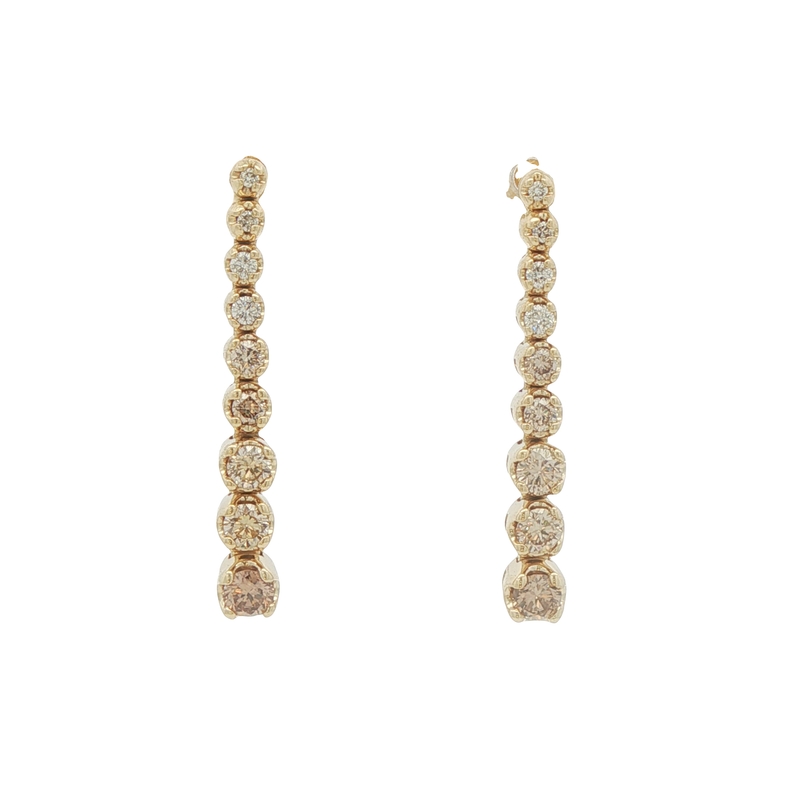 14k Yellow Gold Desert Diamond Dangle Earrings