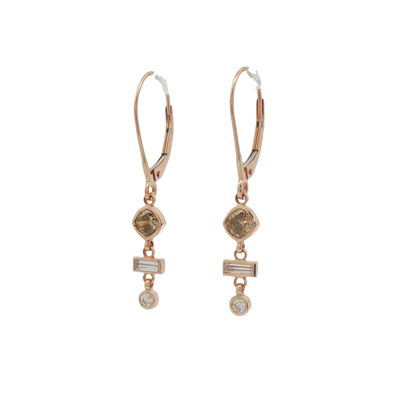 14k Rose Gold Diamond Earrings
