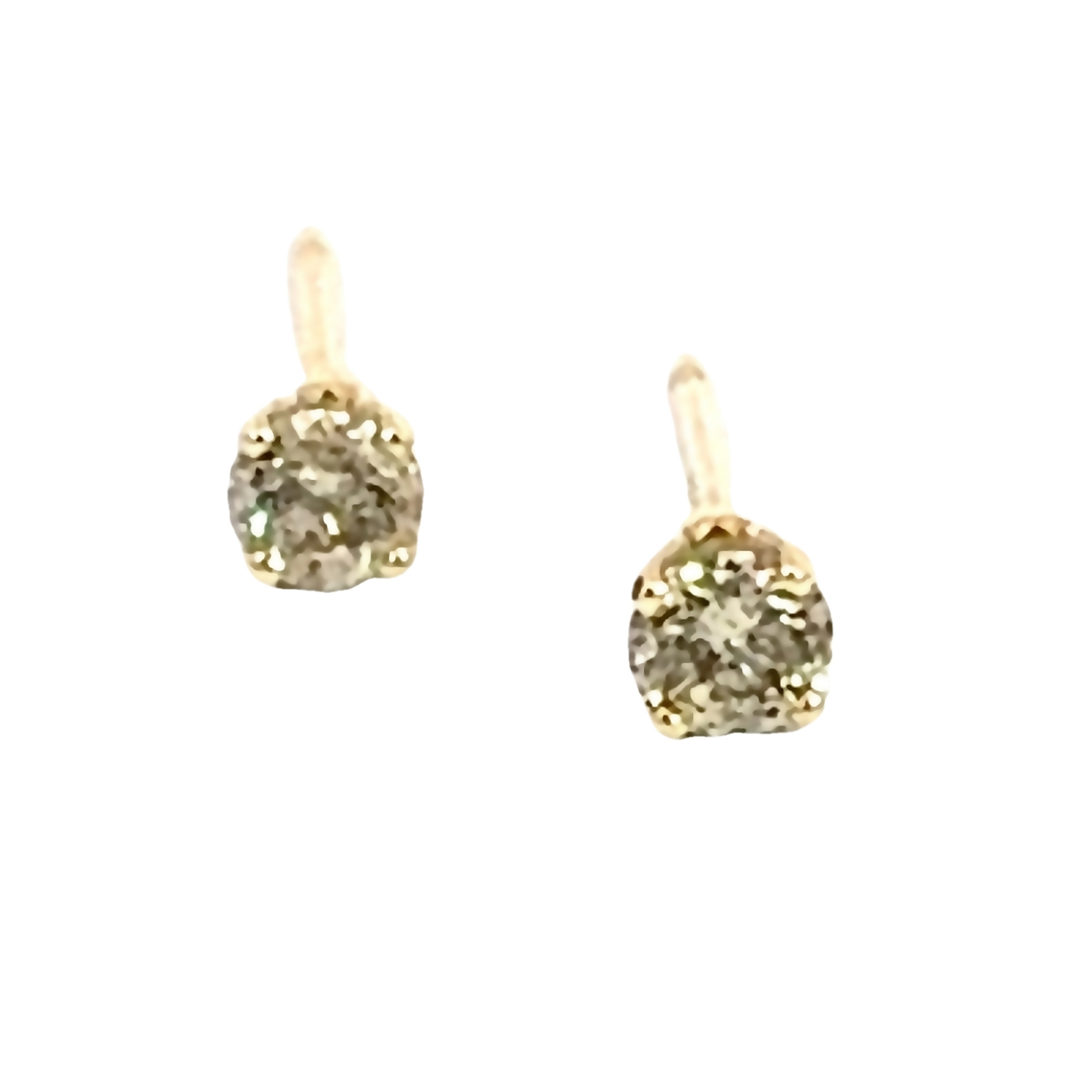 14k Yellow Gold Diamond Stud Earrings