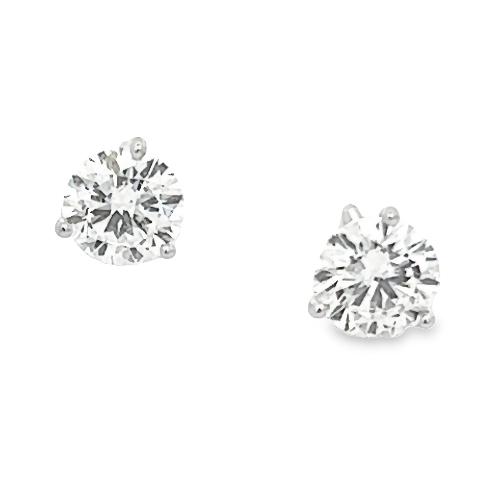 14k White Gold Diamond Studs