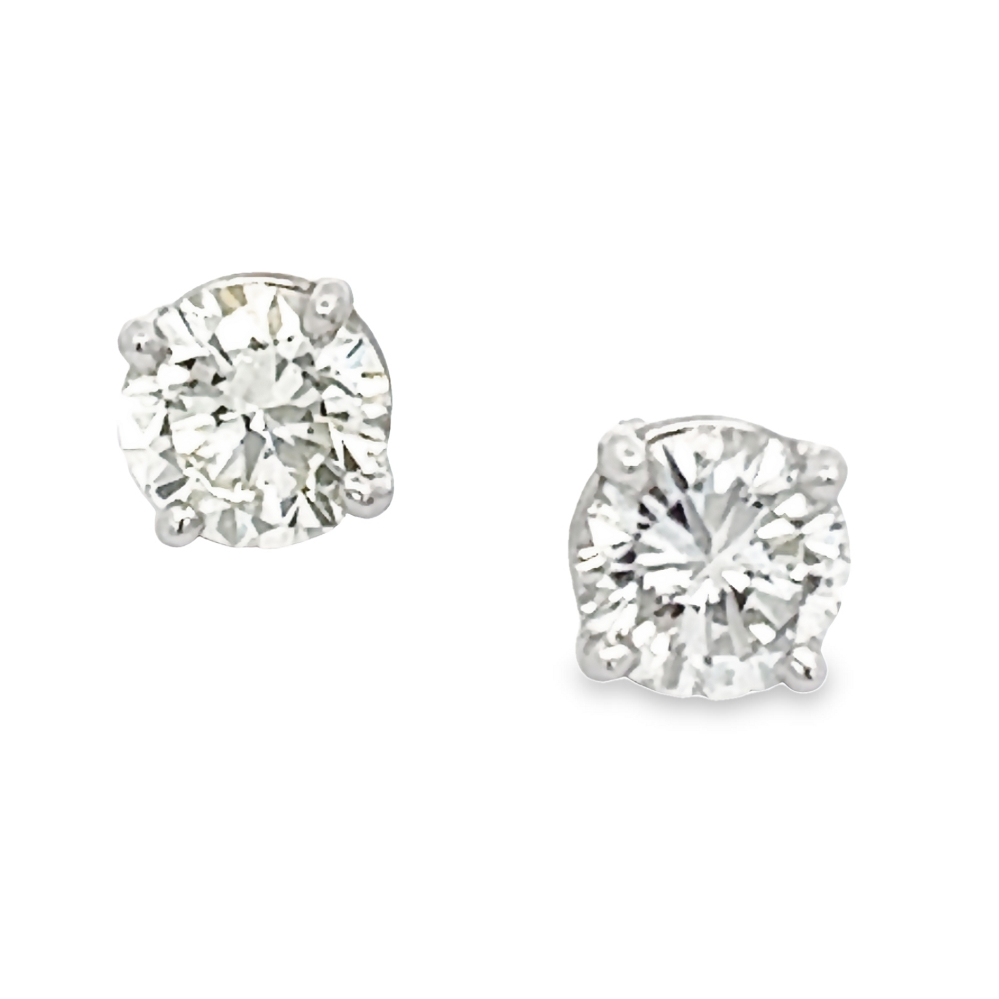 14k White Gold Diamond Studs