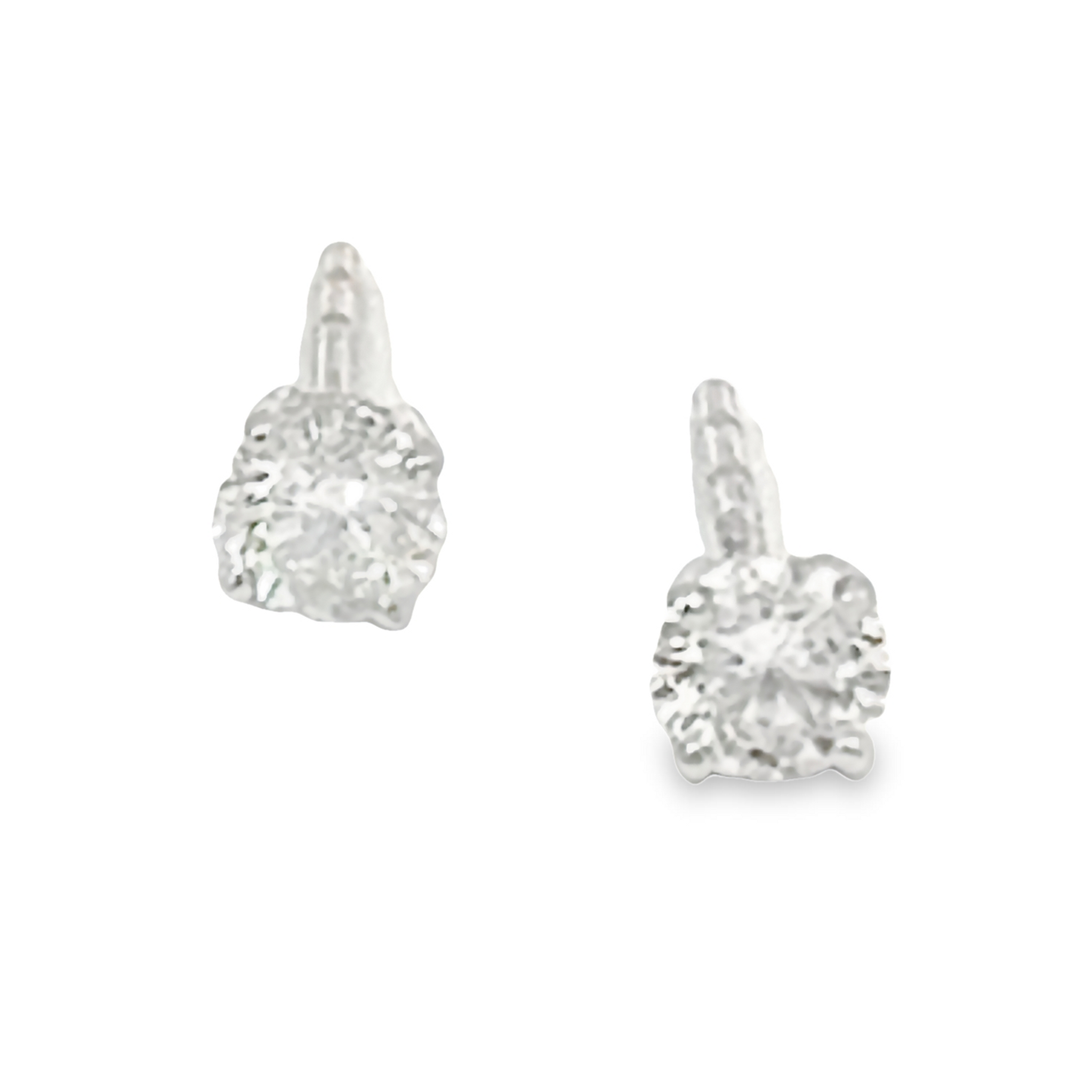 14k White Gold Diamond Studs