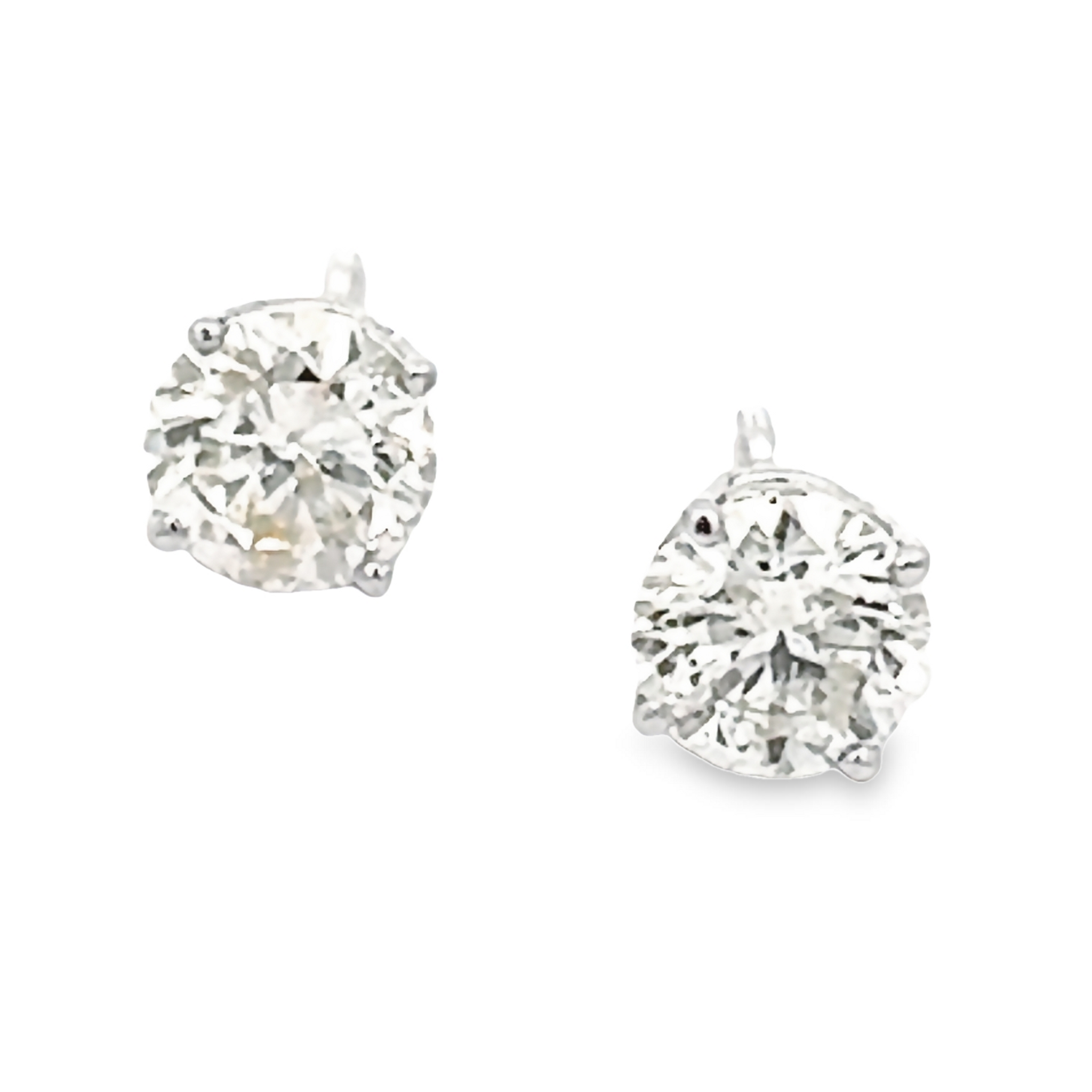 14k White Gold Diamond Studs