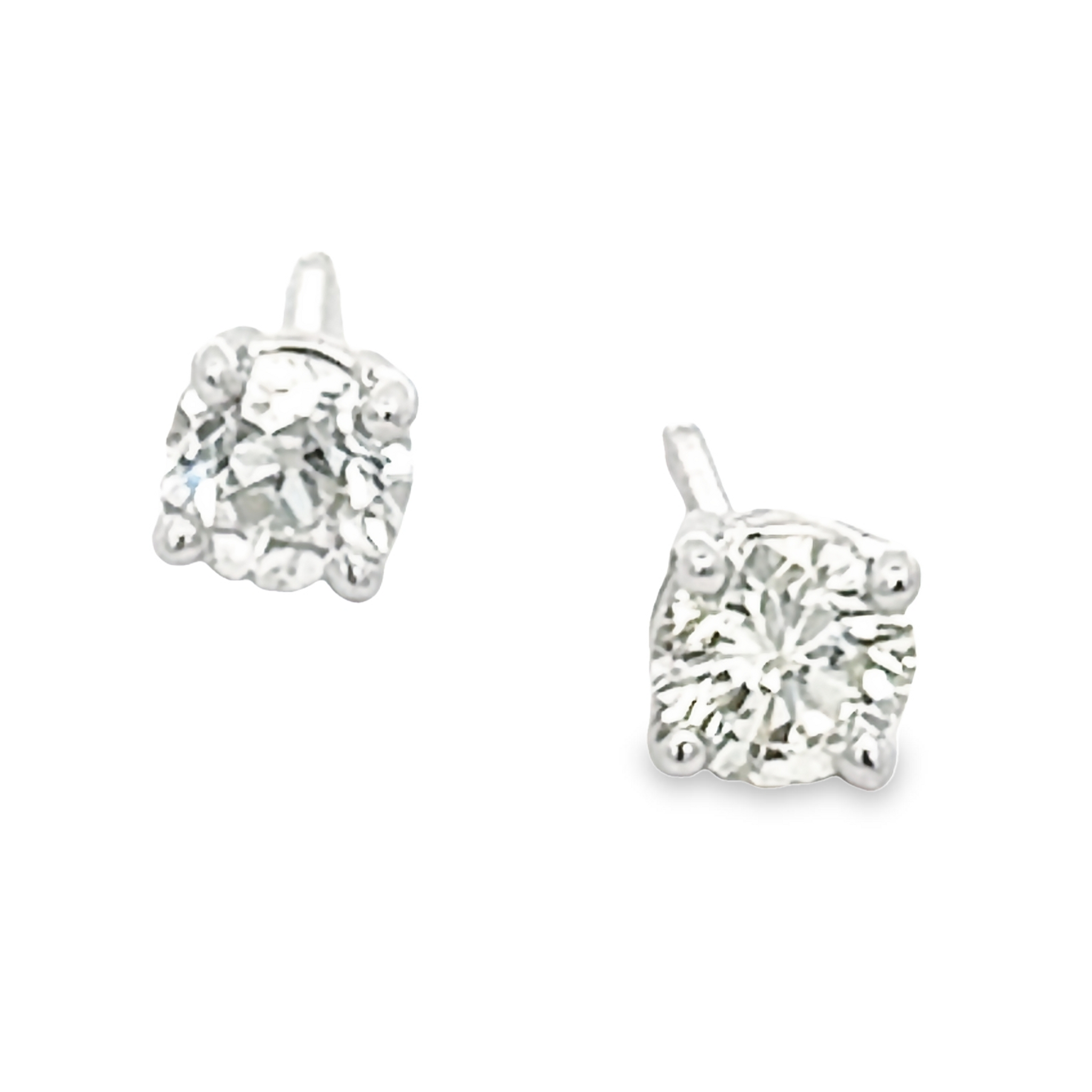 14k White Gold Diamond Studs