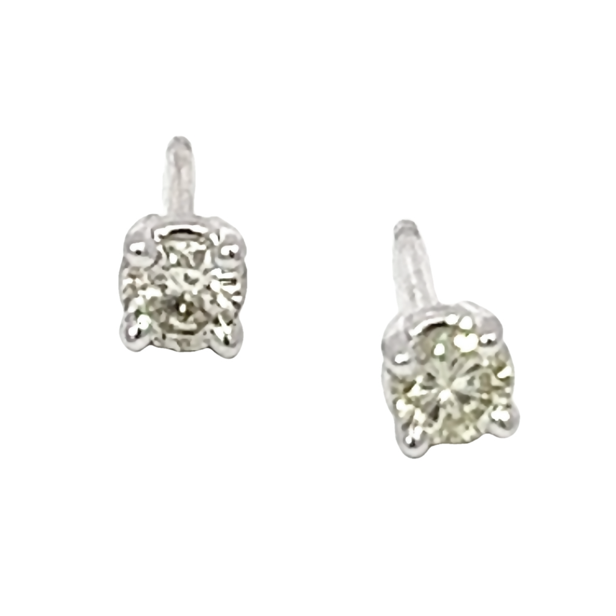 14k White Gold Diamond Stud Earrings